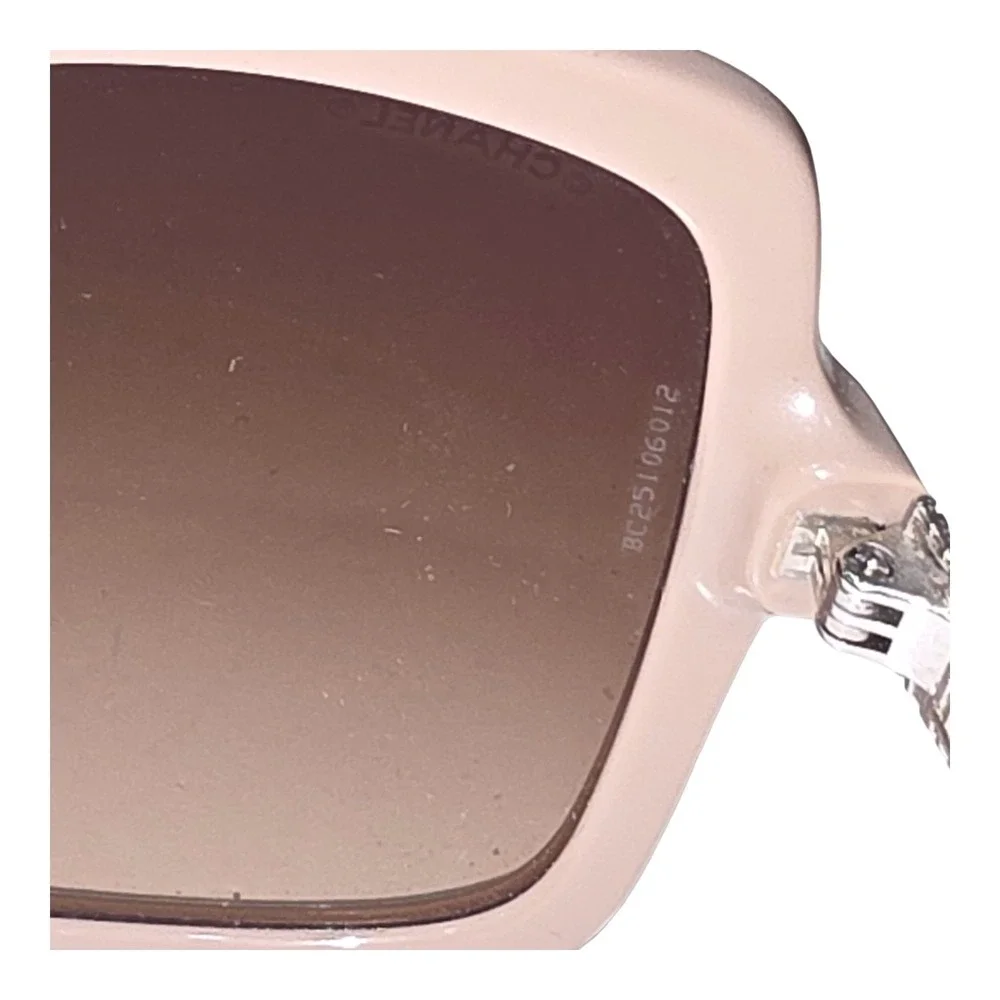 Chanel Oversized Square Metal Tweed Sunglasses 5383 Pink Rose Authentic